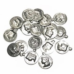 Medalhas para bijuterias de alumínio grafite 15mm (20 und)