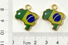 Pingente do Brasil dourado D6297 (2 un) - comprar online