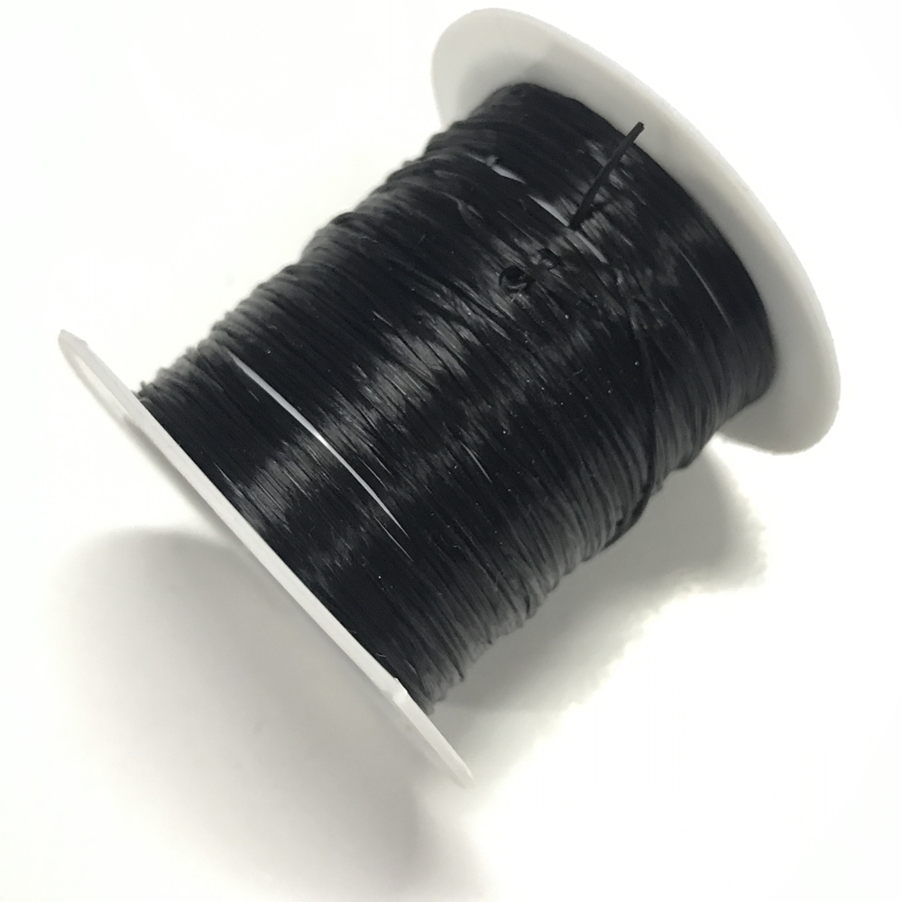Fio de silicone fibra de poliéster preto (50 jardas)