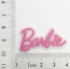 Aplique Barbie Escrita Rosa com Branco Acrílico 4 cm (2 unds) - comprar online