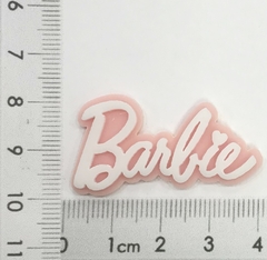 Aplique Barbie Escrita Rosa Bebe com Branco Acrílico 4 cm (2 unds) - comprar online