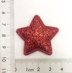 Aplique Estrela Glitter Vermelho (2unds) - comprar online