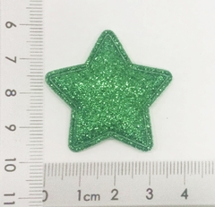 Aplique Estrela Glitter Verde (2unds) - comprar online
