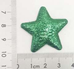 Aplique Estrela Cintilante Trabalhada Verde (2unds) - comprar online