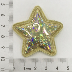 Aplique Estrela Holográfica Dourado (2unds) - comprar online