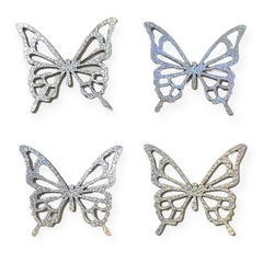 Aplique Borboleta Lonita Holográfica Metalico 3,5 cm (4 unds) - comprar online