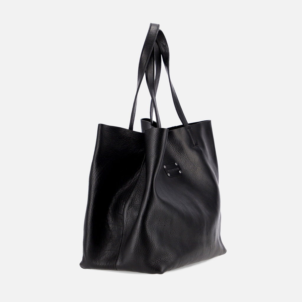 Cartera Shoping bag de cuero negro