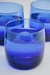 Vaso azul de cristal - vintage en internet