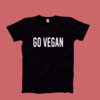 Remera Negra GO VEGAN