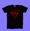 Remera Negra HARRY STYLES FINE LINE CORAZÓN