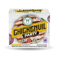 MEDALLON CHICKENVIL PARTY 320 grs ARVEJA SABOR POLLO FELICES LAS VACAS