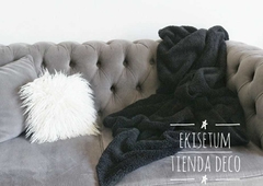 Manta Corderito Pile Soft Negro - Ekisetum Tienda Deco