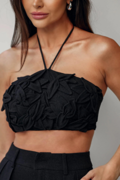 CONJUNTO TOP FLOR ALFAIATARIA JULIA PRETO na internet