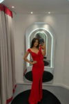 VESTIDO LONGO COM FENDA VERMELHO