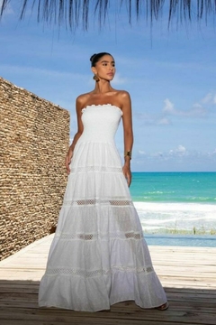 VESTIDO LONGO EM LAISE OFF WHITE - comprar online