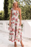 VESTIDO MIDI DE CREPE LÍDIA FLORAL