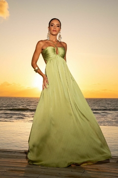 VESTIDO LONGO VERDE OLIVA LIANA