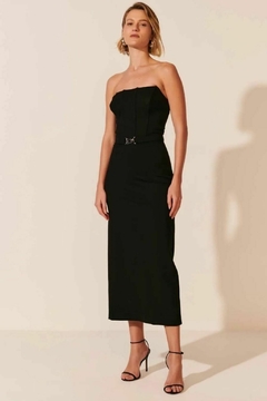 VESTIDO MIDI PRETO DOMINIQUE