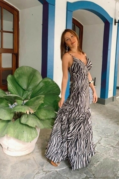 VESTIDO LONGO ANIMAL PRINT ZEBRADO - comprar online