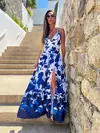 VESTIDO LONGO ESTAMPADO AZUL