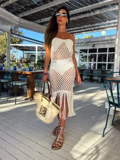 VESTIDO BEACHWEAR EM TRICOT OFFWHITE na internet