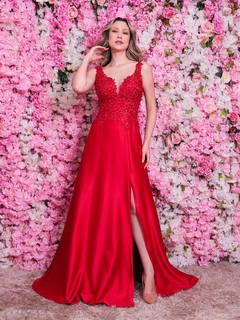 Vestido 810 Vermelho Com Fenda - comprar online