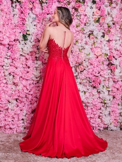 Vestido 810 Vermelho Com Fenda - Maison Milani