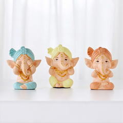 ganeshas trio-trio de ganeshinhas- três ganeshas- ganesha cego surdo mudo