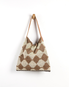 Cartera Susana | Rombos Beige | punto antiguo