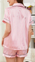 Pijama de Saten rosado rayado en internet