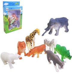 kit miniatura animal selva - 8 peças