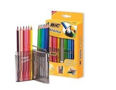 Lápis de cor 12 cores com estojo bic