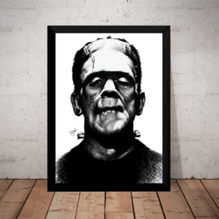 Quadro Arte Desenho Cinema Cult Frankenstein Monstro 42x29cm
