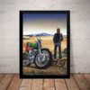 Quadro Decorativo Motoqueiros Arte Daivid Mann 42x29cm