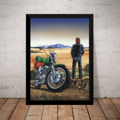 Quadro Decorativo Motoqueiros Arte Daivid Mann 42x29cm