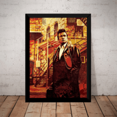 Arte Quadro Jonny Cash Man In Black Retro Decorativo 42x29cm