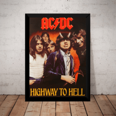 Poster Com Moldura Acdc Highway To Hell Rock Quadro