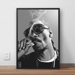 Quadro Arte Rap Master Snoopy Dog Desenhado Hiphop 42x29 Cm