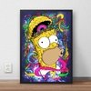 Quadro Simpsons Psicodelico Arte Imagine Homer 42x29 Cm