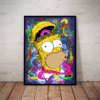 Incrivel quadro decorativo simpsons homer psicodelico 42x29cm