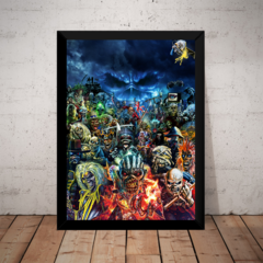 Quadro Banda Iron Maiden Arte Com Todos Edies 44x32cm