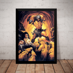 Quadro Pintura Ken Kelly Conan O Barbaro Tam Grande 42x29