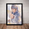 Quadro ilustração Bruce Lee O Mestre Do Kung Fu 42x29cm