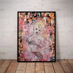 Quadro Neo Pop Arte De Rua Twaalfhoven Pinup 42x29cm