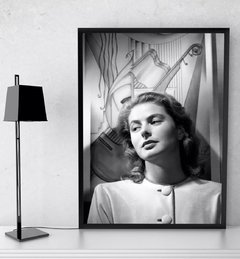 Quadro Fotografia decoração Foto Rara Ingrid Bergman 42x29cm