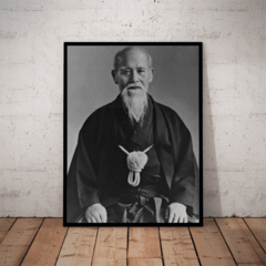 Belo quadro decorativo Aikido Mestre Ueshiba Morihei O-sensei 42x29cm