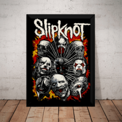 Quadro Rock Arte Slipknot Cartaz Desenhado Moldura 42x29cm