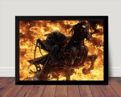 Quadro Arte Cavaleiro Fantasma Ghost Rider Hq 42x29cm