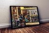 Quadro Desenho Poster Retro Motociclismo Daivid Mann 42x29cm