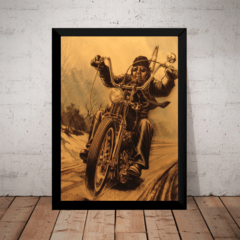 Quadro Desenho Poster Retro Motoclube David Mann 42x29cm